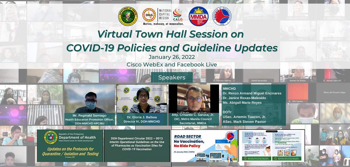 NCR LGUs, DOHMMCHD convene in Virtual Town Hall on Updated COVID19